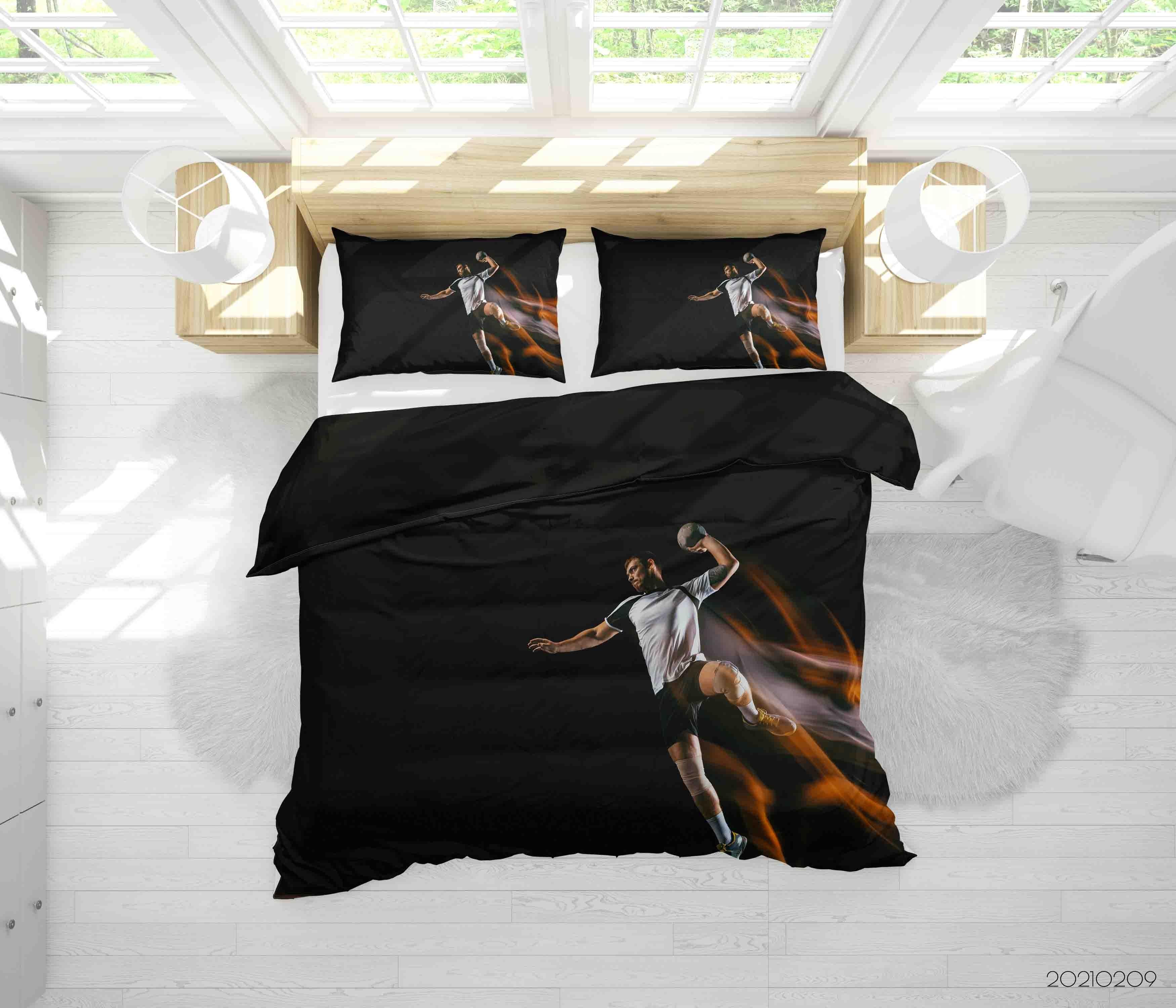 3D Sports Basketball Dunk Quilt Cover Set Bedding Set Duvet Cover Pillowcases 22- Jess Art Decoration