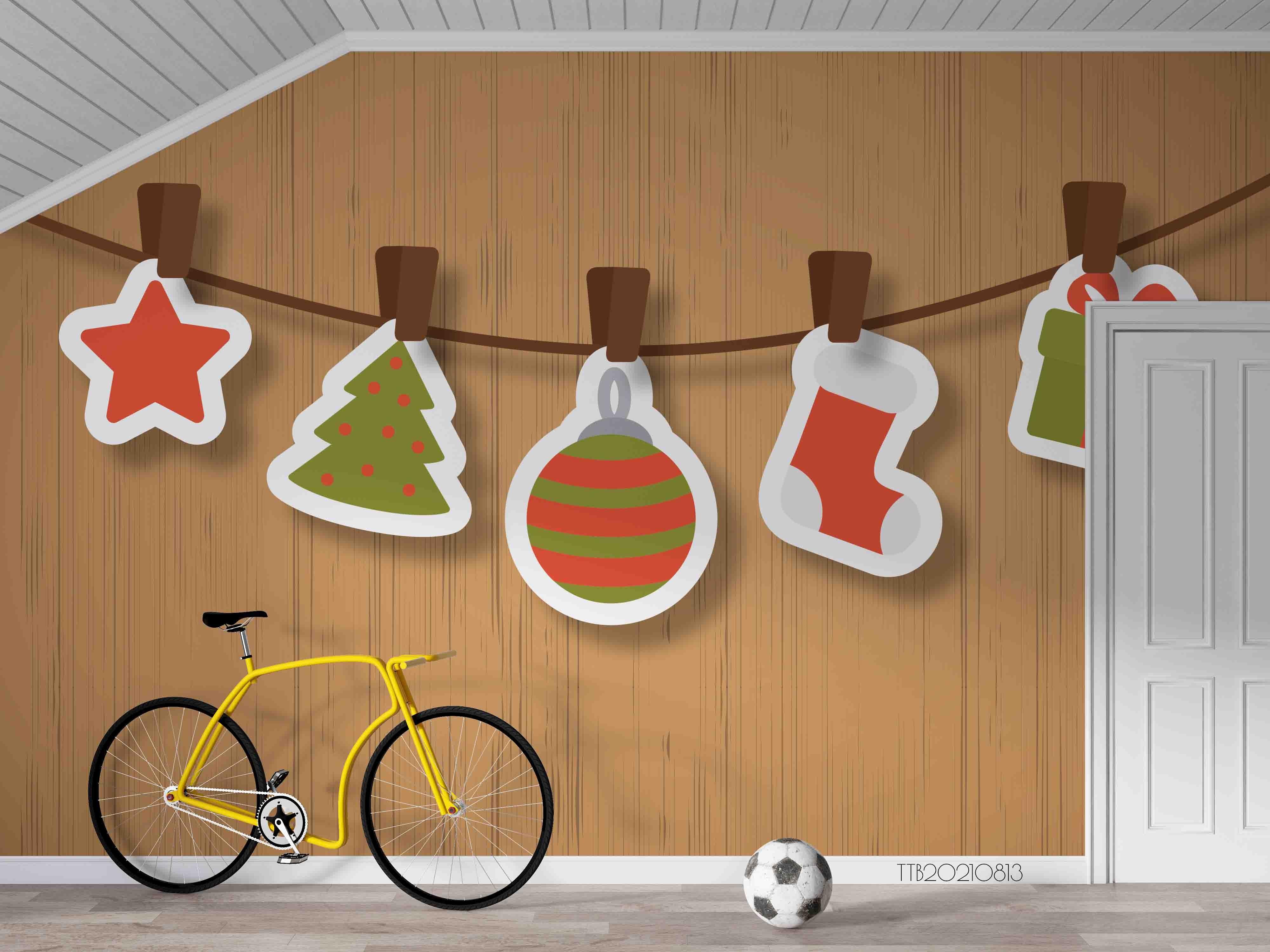 3D Cartoon Christmas Decorate Wall Mural Wallpaper SWW5147- Jess Art Decoration