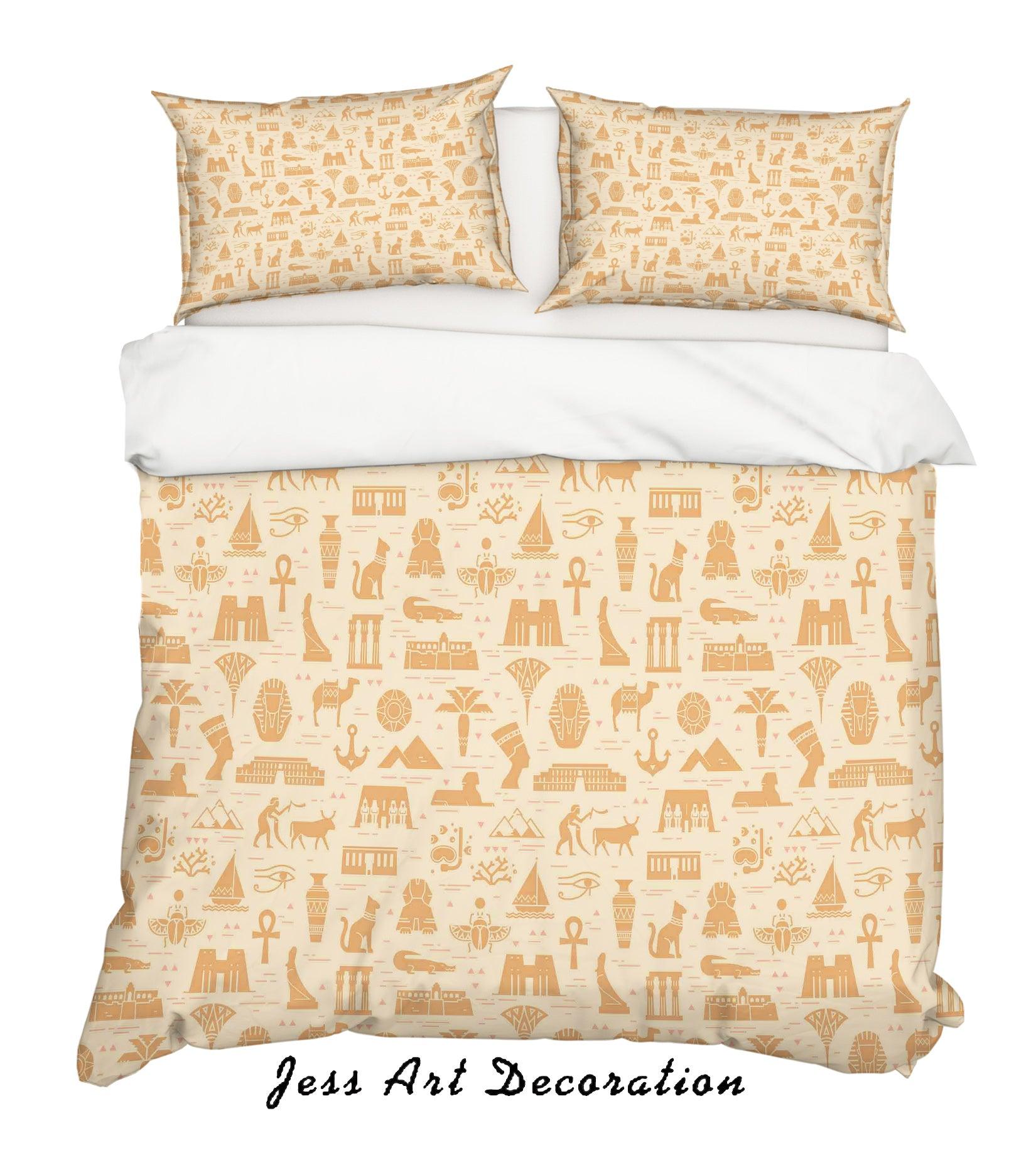 3D Yellow Totem Quilt Cover Set Bedding Set Pillowcases 7- Jess Art Decoration