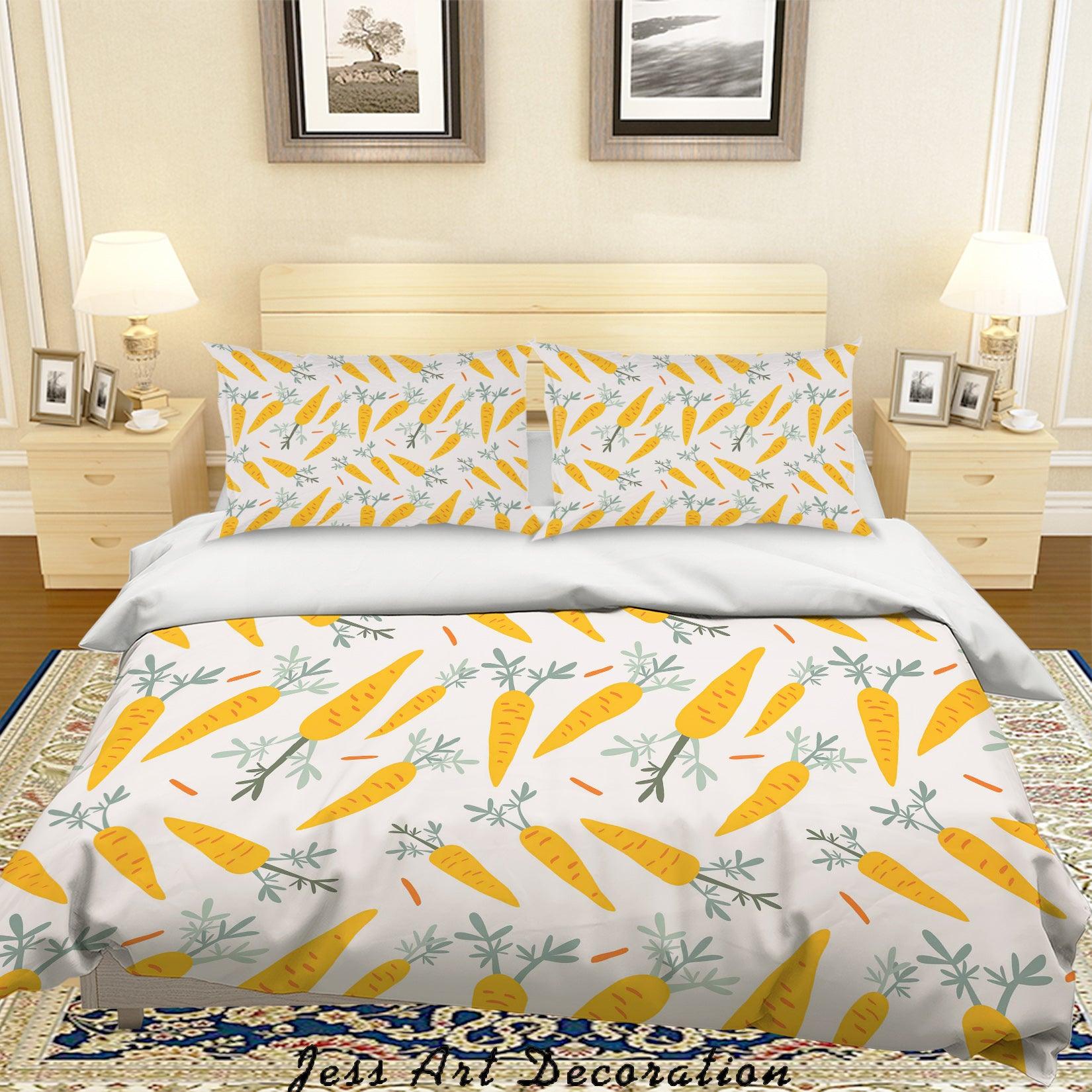 3D Orange Carrot Quilt Cover Set Bedding Set Pillowcases 159- Jess Art Decoration