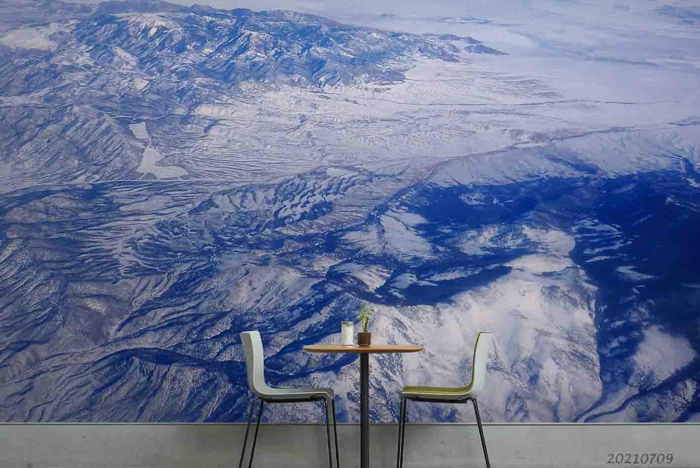 3D Satellite Map Snow Mountain Wall Mural Wallpaper SWW4288- Jess Art Decoration