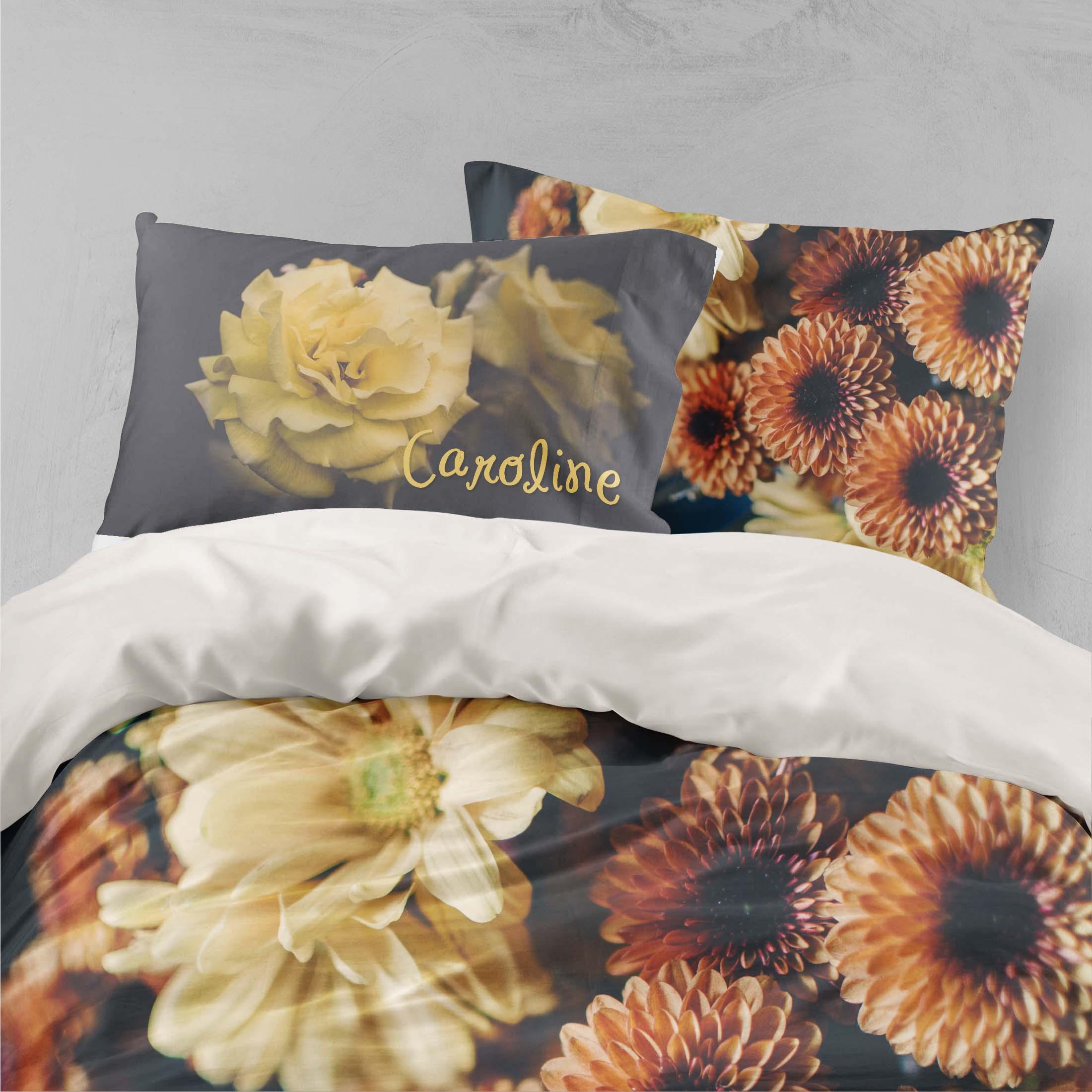 3D White Orange Floral Quilt Cover Set Bedding Set Pillowcases 70- Jess Art Decoration
