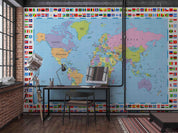 3D World Map Wall Mural Wallpaper sww 156- Jess Art Decoration