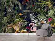 3D Tropical Jungle Animal Wallpaper LQH 159- Jess Art Decoration