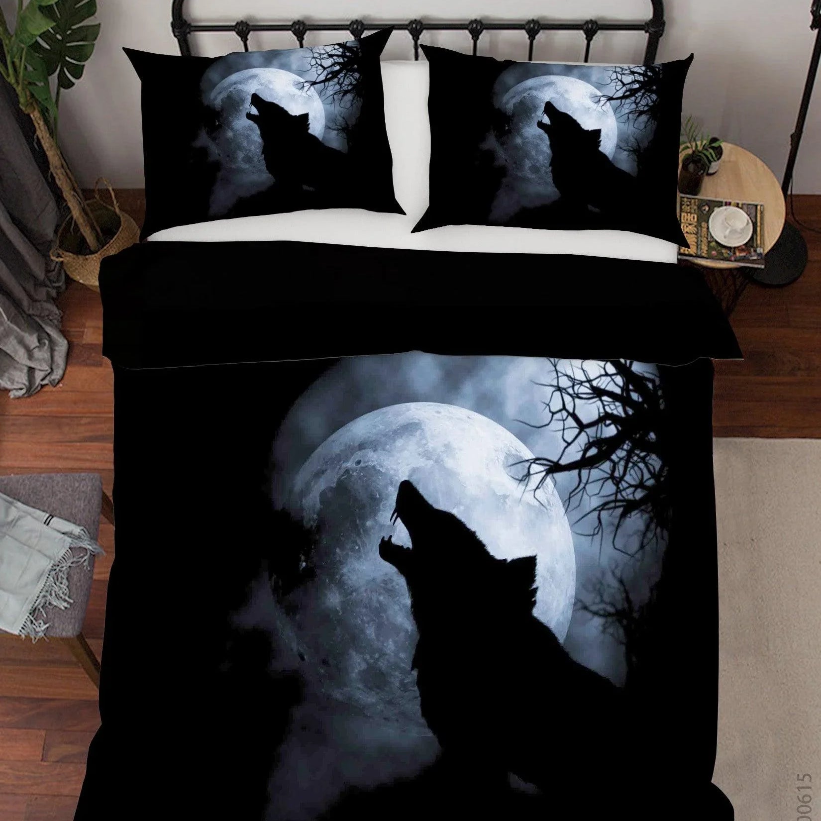 3D Moon Wolf Quilt Cover Set Bedding Set Duvet Cover Pillowcases SF07- Jess Art Decoration