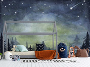 3D Starry Sky Meteor Forest Landscape Wall Mural Wallpaper LQH 159- Jess Art Decoration