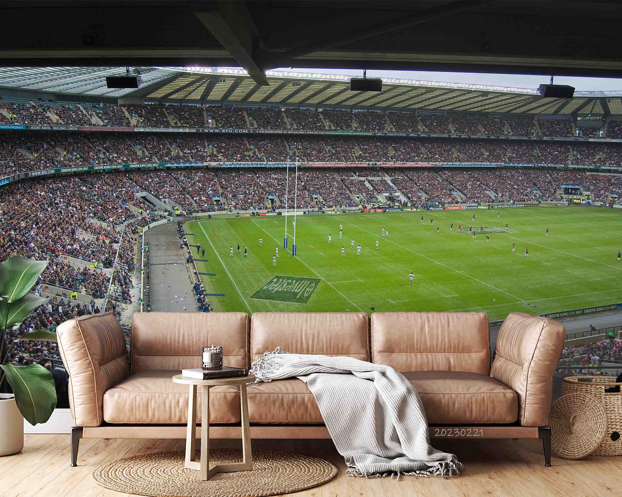 3D Stadium Twickenham UK Wall Mural Wallpaper GD 1473- Jess Art Decoration
