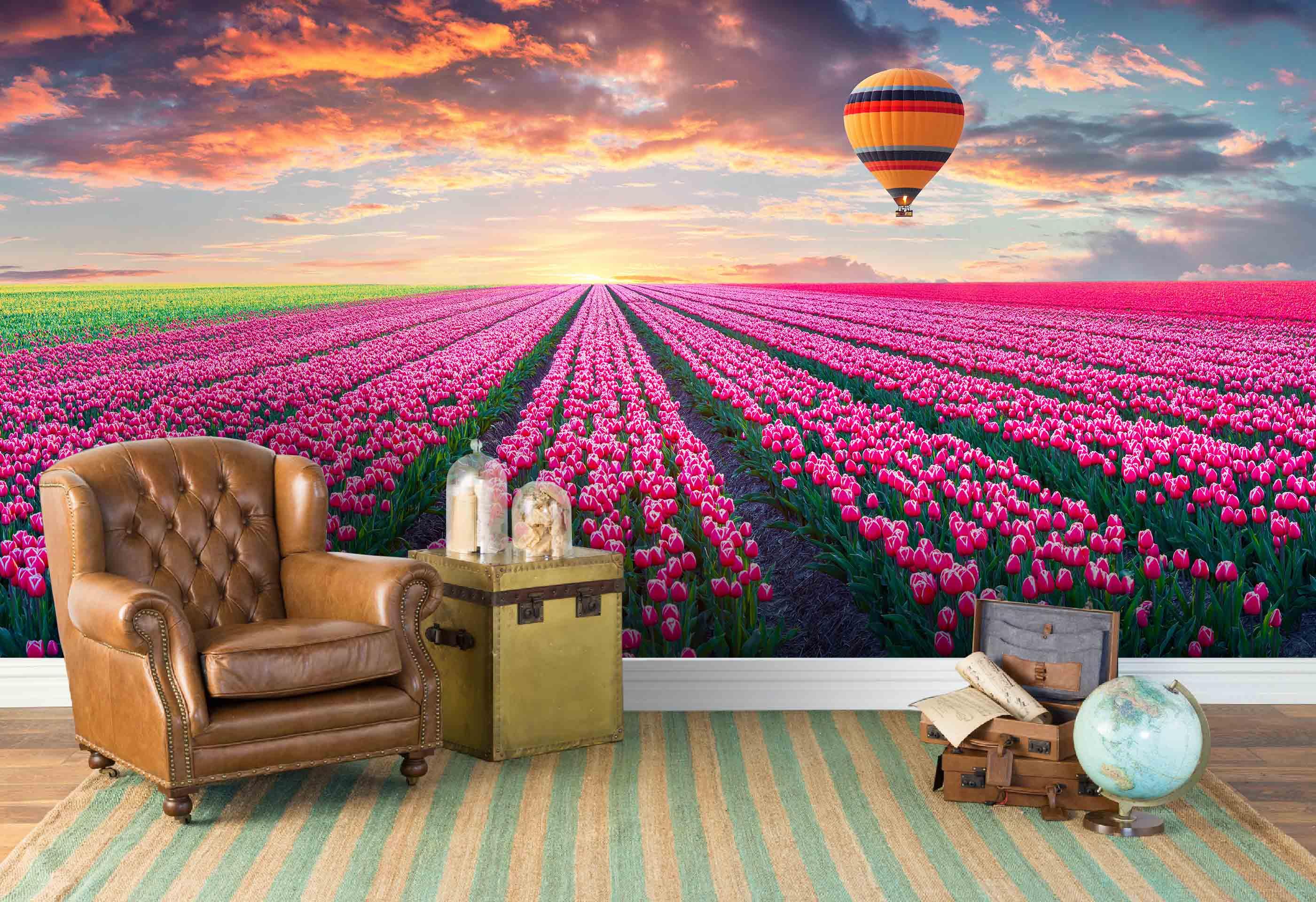 3D Tulip Field Wall Mural Wallpaper 72- Jess Art Decoration