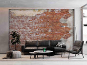 3D Vintage Red Brick Damaged White Paint Wall Mural Wallpaper GD 2558- Jess Art Decoration