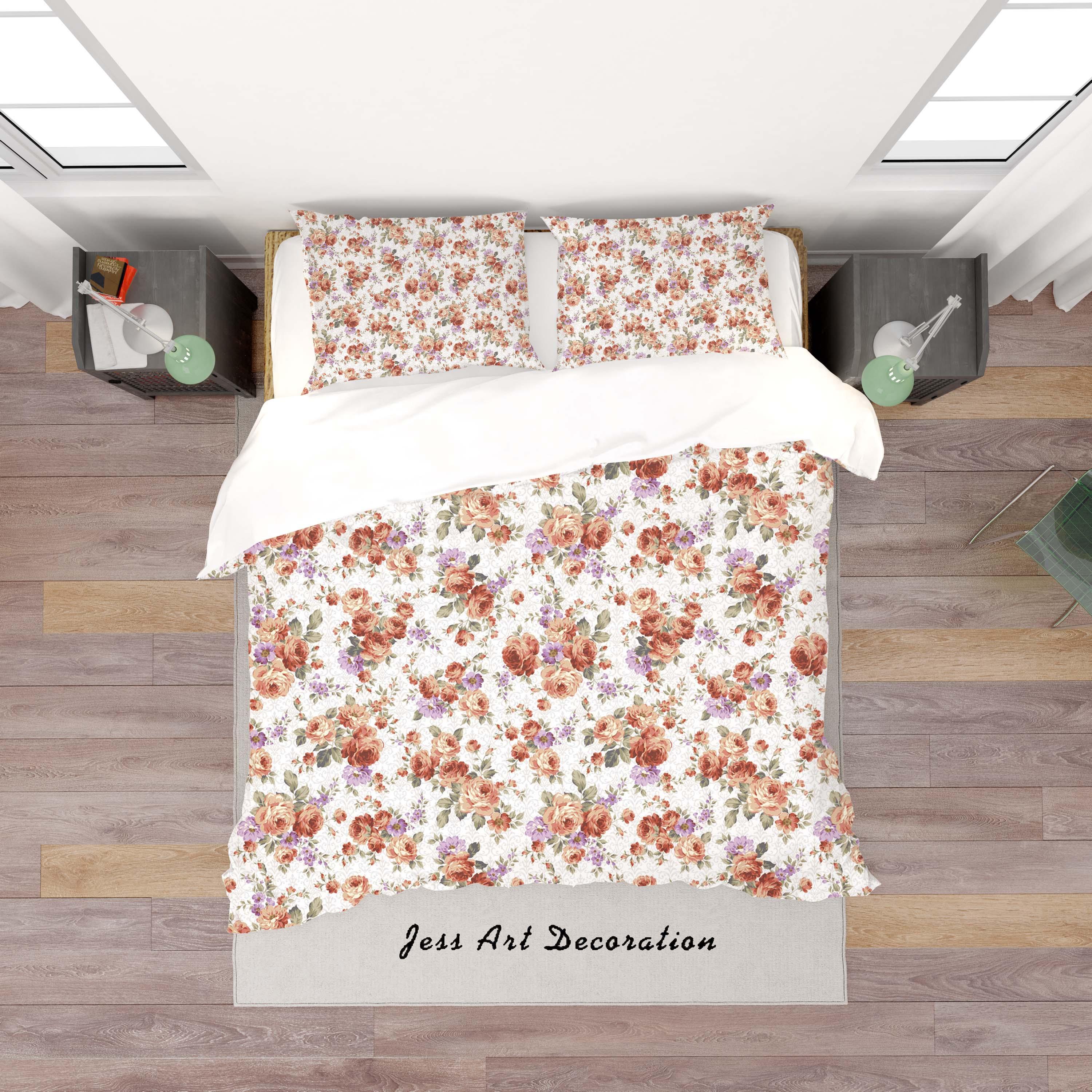 3D White Flowers Quilt Cover Set Bedding Set Duvet Cover Pillowcases SF126- Jess Art Decoration