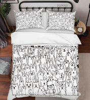 3D Cartoon Animals Cats Graffiti Quilt Cover Set Bedding Set Duvet Cover Pillowcases 32- Jess Art Decoration
