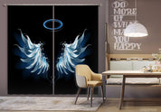 3D Wing Feather Pattern Aperture Curtains and Drapes GD 4848- Jess Art Decoration