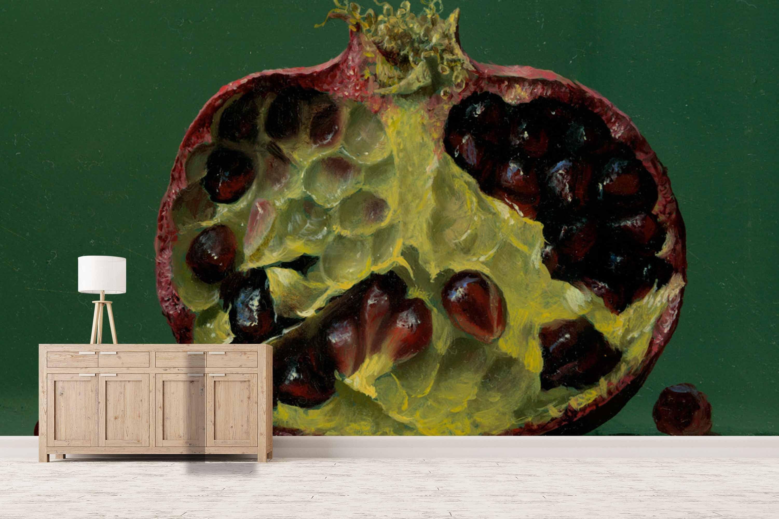 3D Half Pomegranate Oil Painting Wall Mural Wallpaper 42- Jess Art Decoration
