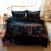 3D City Architecture Night View Quilt Cover Set Bedding Set Duvet Cover Pillowcases 43 LQH- Jess Art Decoration