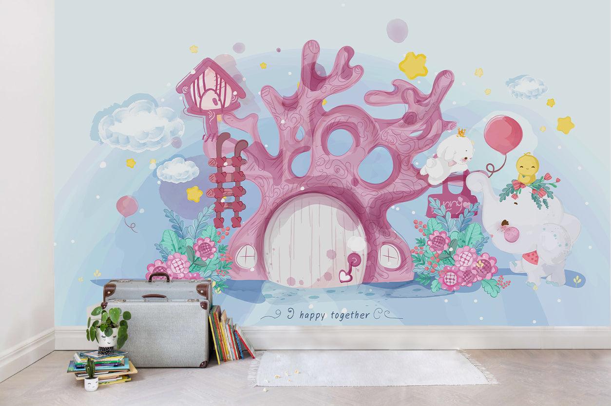 3D Coral House Rabbit Wall Mural Wallpaper sww 12- Jess Art Decoration