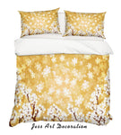3D White Floral Quilt Cover Set Bedding Set Pillowcases 36- Jess Art Decoration