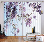 3D Spring Branch Purple Flower Curtains and Drapes GD 2503- Jess Art Decoration
