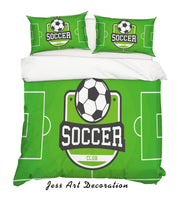 3D Green Football Field Quilt Cover Set Bedding Set Pillowcases 10- Jess Art Decoration