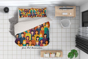 3D Colorful People Quilt Cover Set Bedding Set Pillowcases 55- Jess Art Decoration