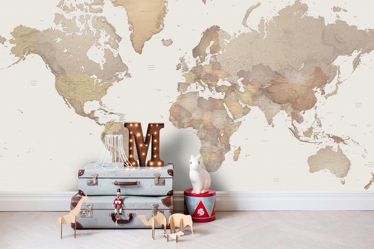 3D retro world map wall mural wallpaper 59- Jess Art Decoration