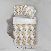 3D Colourful Plant Leaves Floral Pattern Quilt Cover Set Bedding Set Duvet Cover Pillowcases WJ 3889- Jess Art Decoration
