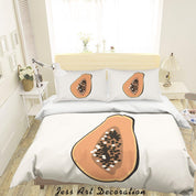 3D White Papaya Quilt Cover Set Bedding Set Duvet Cover Pillowcases SF05- Jess Art Decoration