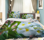 3D White Floral Pattern Quilt Cover Set Bedding Set Duvet Cover Pillowcases 295- Jess Art Decoration