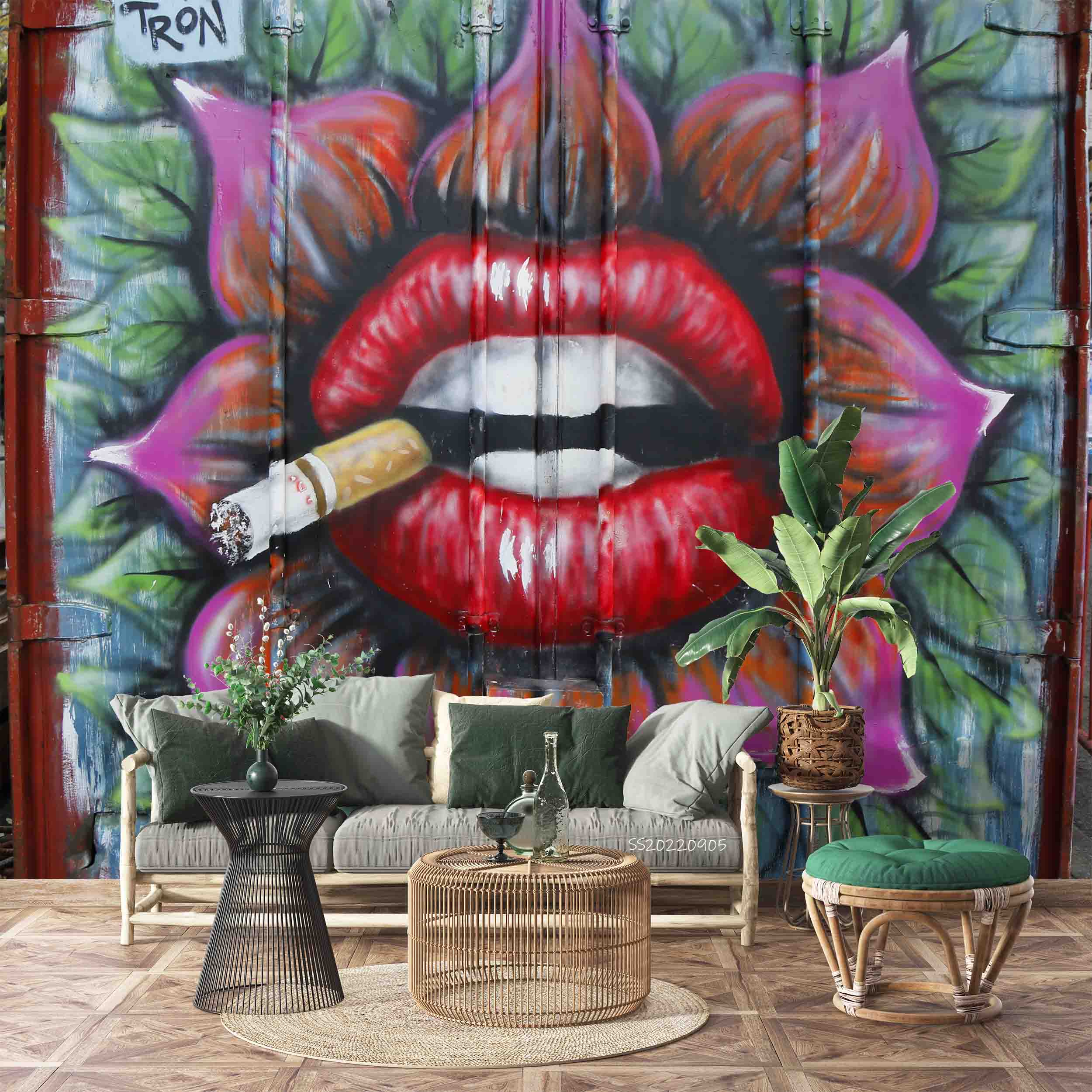 Abstract Artistic Graffiti Wallpaper urban graffiti wall mural for teen room, studio or feature wall