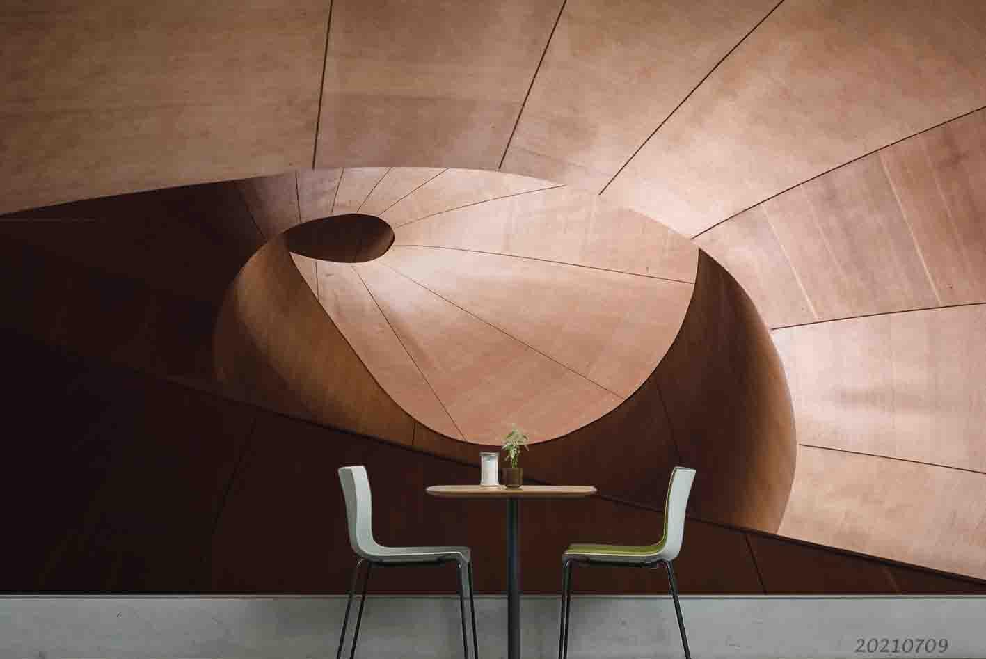 3D Wooden Geometry Spiral Wall Mural Wallpaper SWW4180- Jess Art Decoration