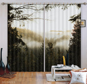 3D Woods Misty Scenery Curtains and Drapes GD 2832- Jess Art Decoration