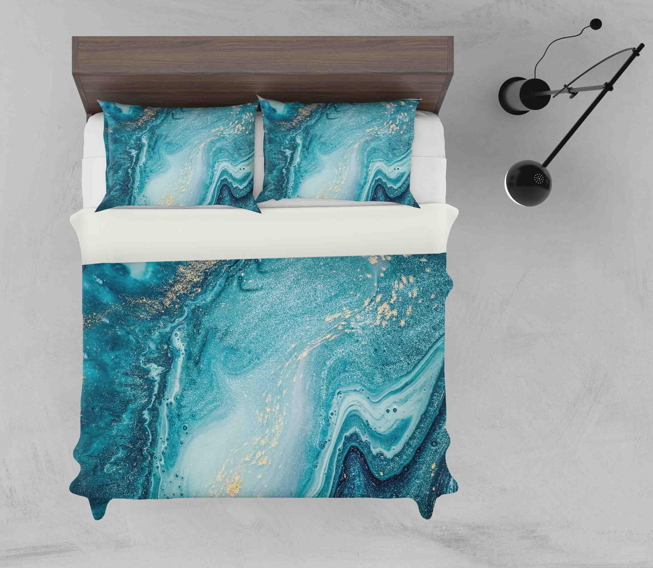 3D Blue Marble Texture Quilt Cover Set Bedding Set Duvet Cover Pillowcases JN 1192- Jess Art Decoration