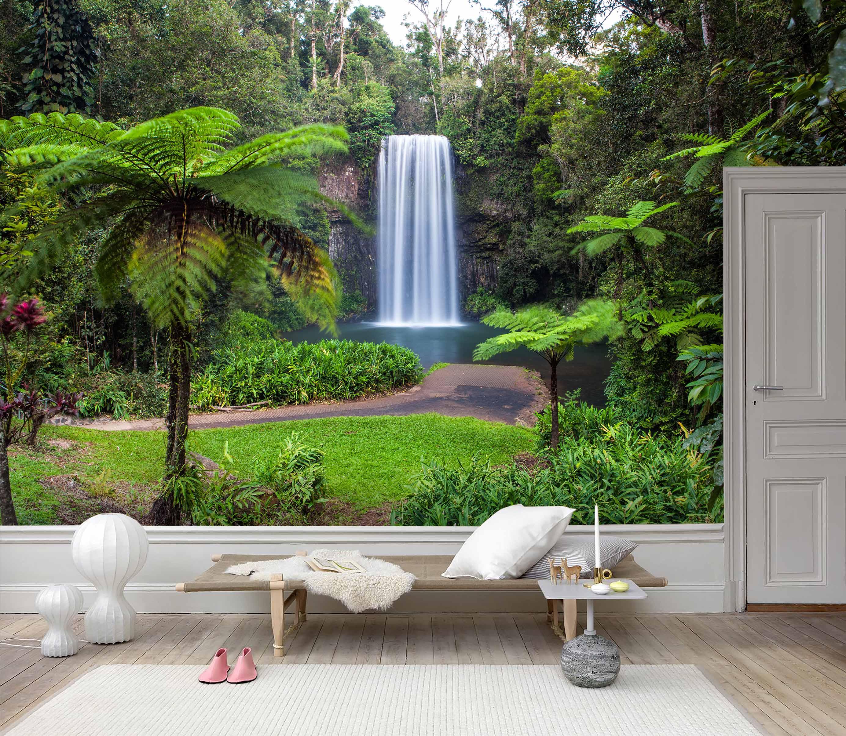 3D Rainforest Waterfall Wall Mural Wallpaper 55- Jess Art Decoration