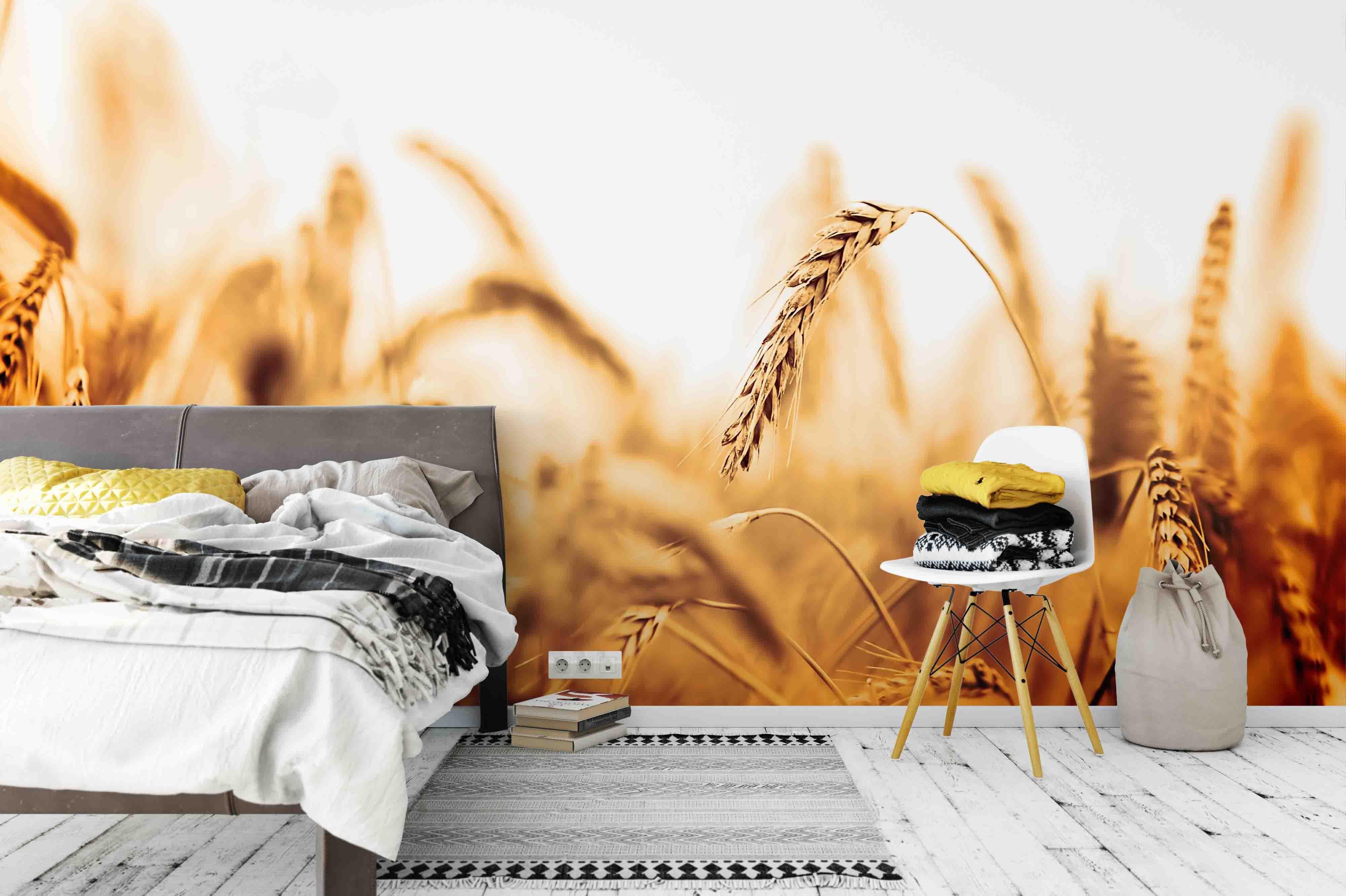 3D autumn harvest wheat field wall mural wallpaper 14- Jess Art Decoration