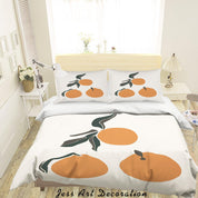 3D White Orange Quilt Cover Set Bedding Set Duvet Cover Pillowcases SF04- Jess Art Decoration