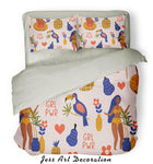 3D Color Cartoon Fruits Pink Background Quilt Cover Set Bedding Set Pillowcases  27- Jess Art Decoration