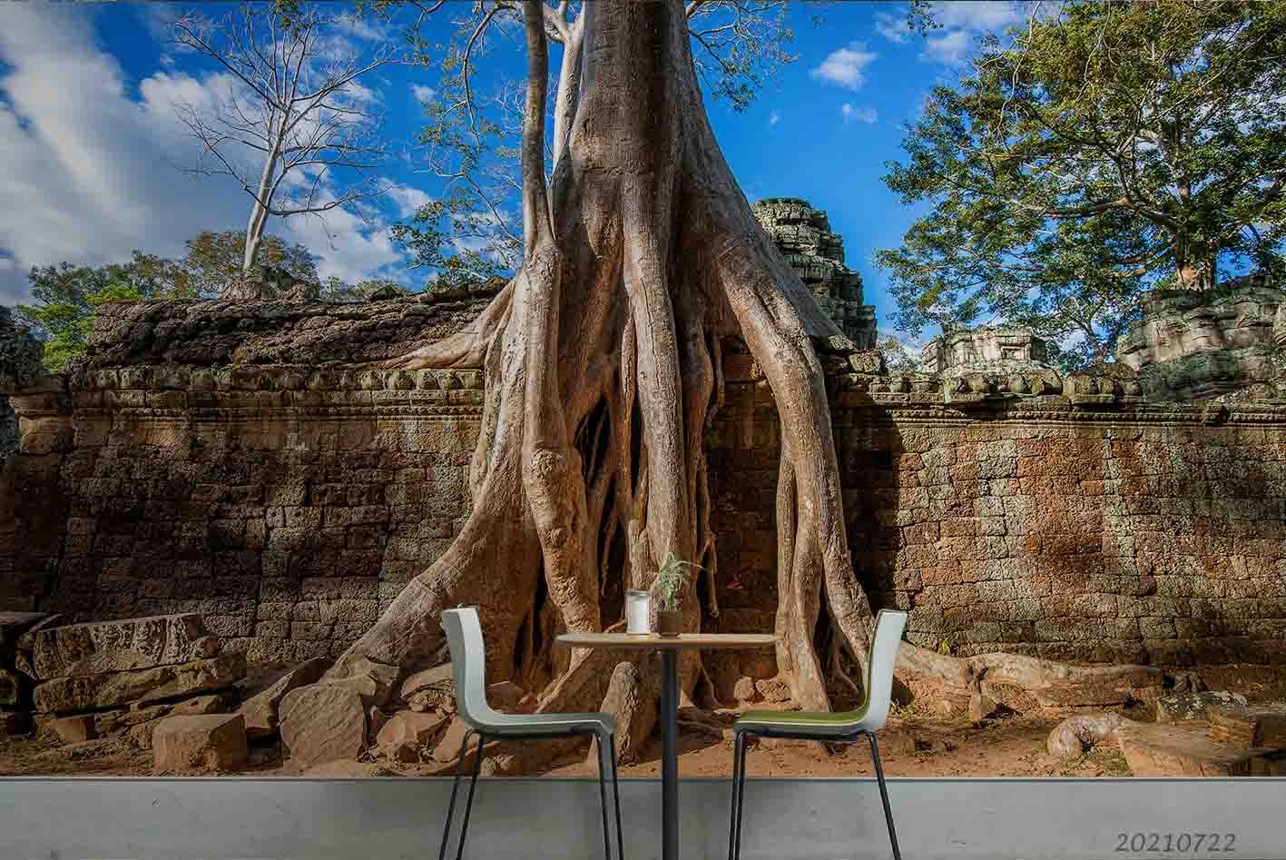 3D Blue Sky Ancient Tree Landscape Wall Mural Wallpaper LQH 270- Jess Art Decoration