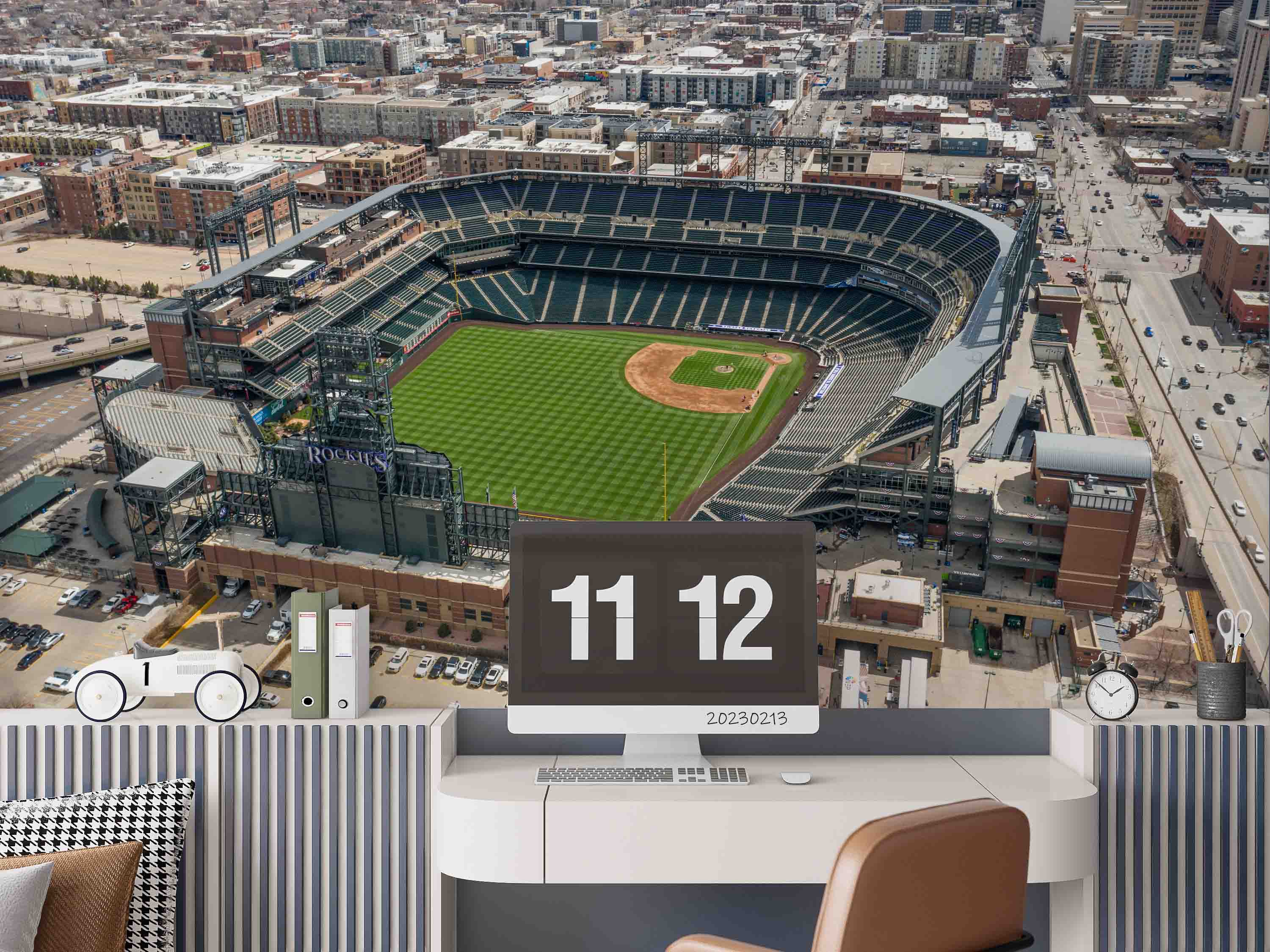 3D Aerial View Coors Field Wall Mural Wallpaper GD 1509- Jess Art Decoration