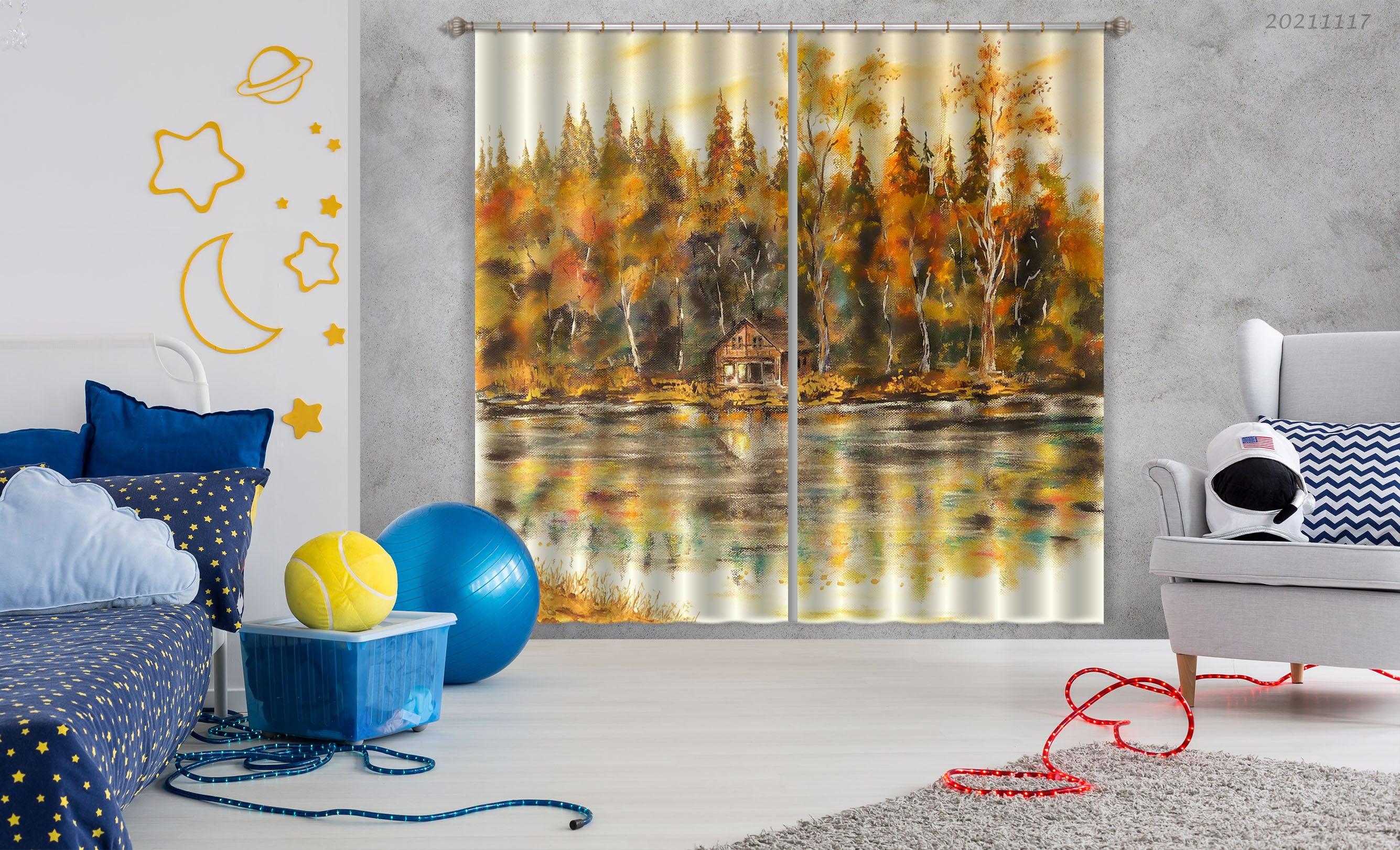 3D Landscape Oil Painting Curtains and Drapes LQH 182- Jess Art Decoration