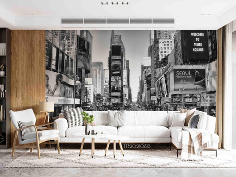 3D City Building Black White Photo Wall Mural WallpaperSWW5142- Jess Art Decoration
