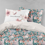 3D Pink Floral Green Leaves Quilt Cover Set Bedding Set Pillowcases 52- Jess Art Decoration