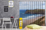 3D Skyline Sea Wave Beach Mountain Curtains and Drapes GD 3042- Jess Art Decoration