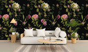 3D Black Pink Yellow Flowers Wall Mural Wallpaper SF111- Jess Art Decoration