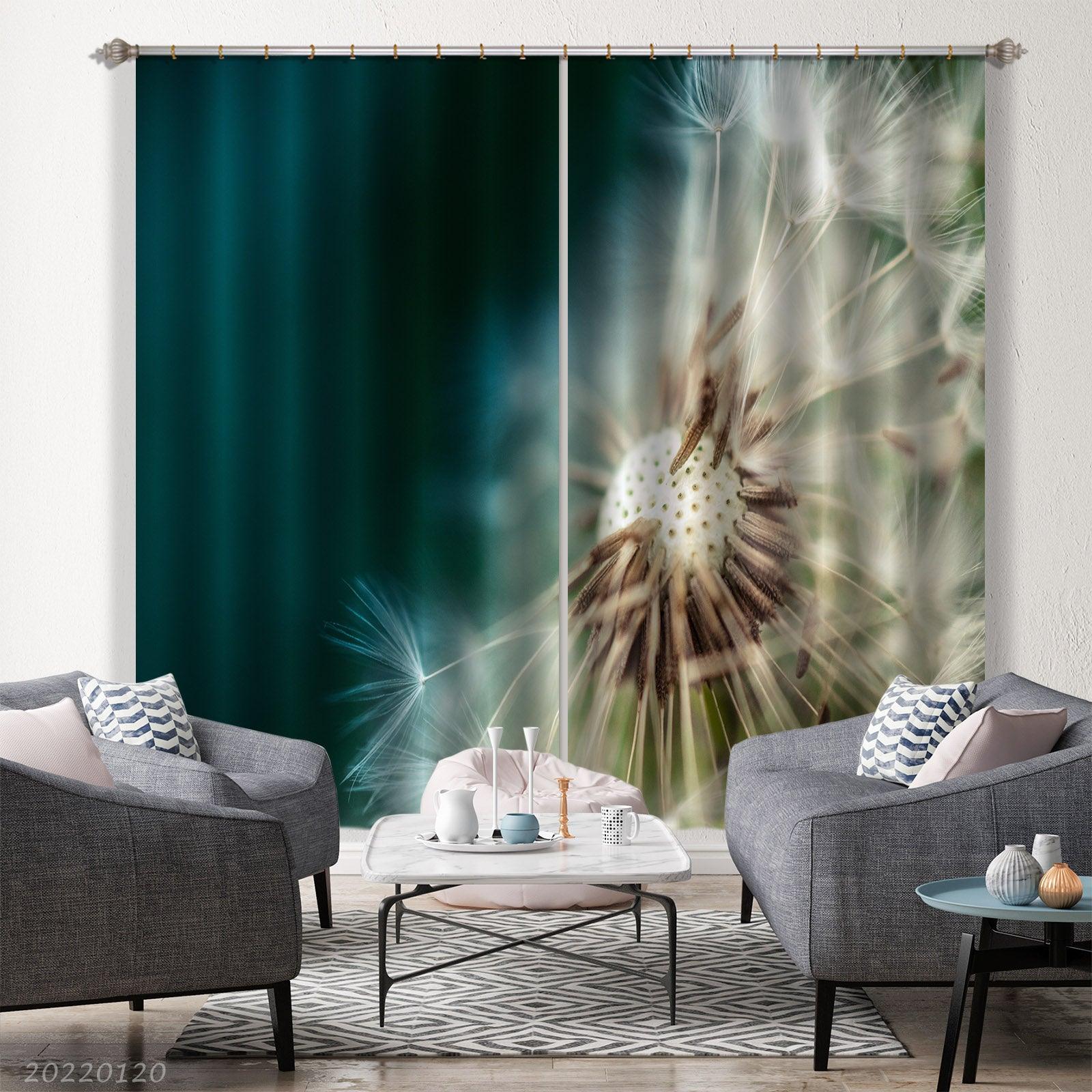 3D Dandelion Pattern Curtains and Drapes GD 1673- Jess Art Decoration