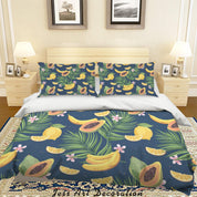 3D Banana Papaya Quilt Cover Set Bedding Set Pillowcases 14- Jess Art Decoration