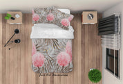 3D Pink Cherry Blossom Tree Plant Quilt Cover Set Bedding Set Duvet Cover Pillowcases LXL- Jess Art Decoration