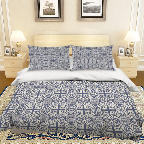 3D Blue Pattern Quilt Cover Set Bedding Set Pillowcases 218- Jess Art Decoration