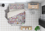 3D Cartoon Animals Quilt Cover Set Bedding Set Pillowcases 17- Jess Art Decoration