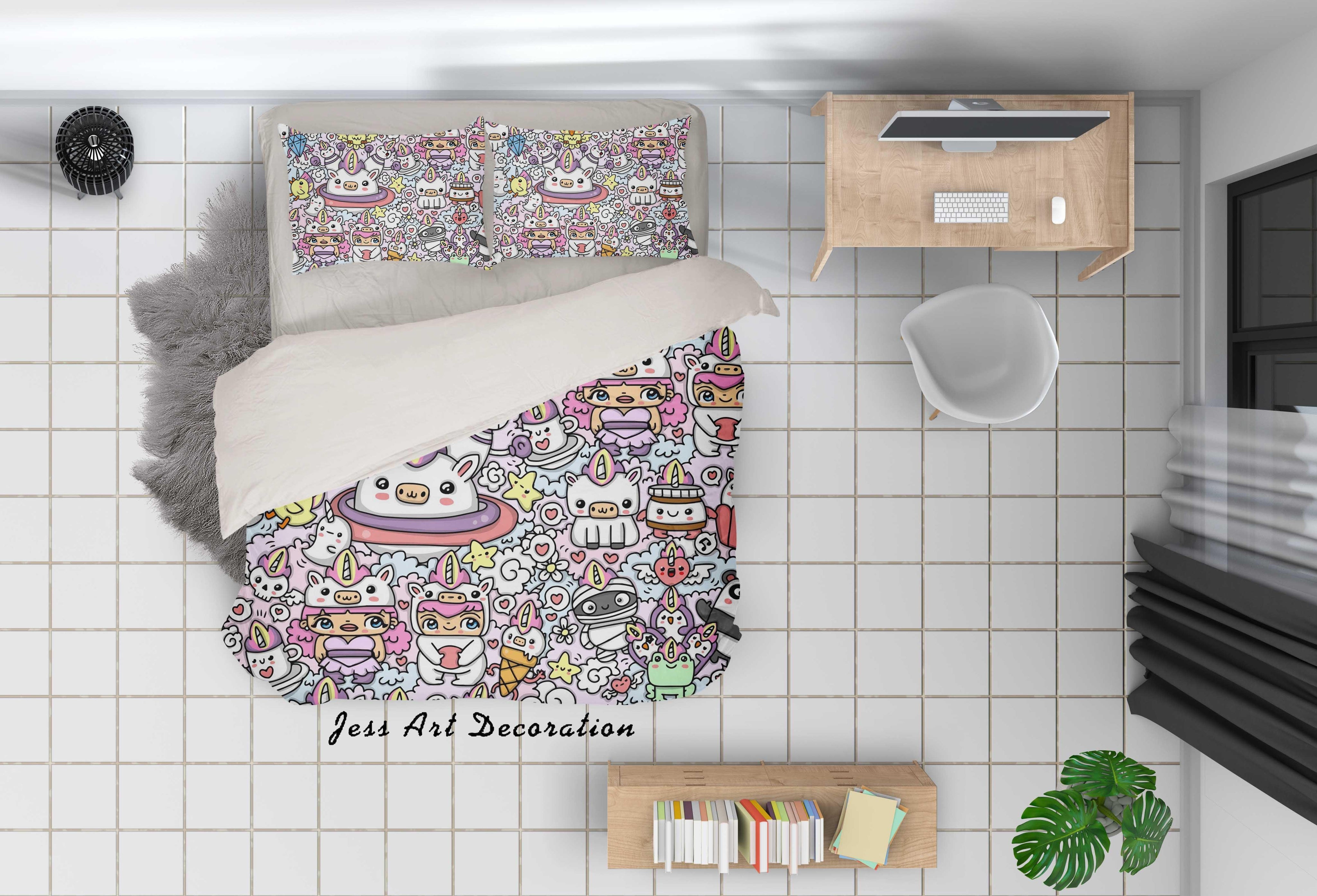3D Cartoon Animals Quilt Cover Set Bedding Set Pillowcases 17- Jess Art Decoration