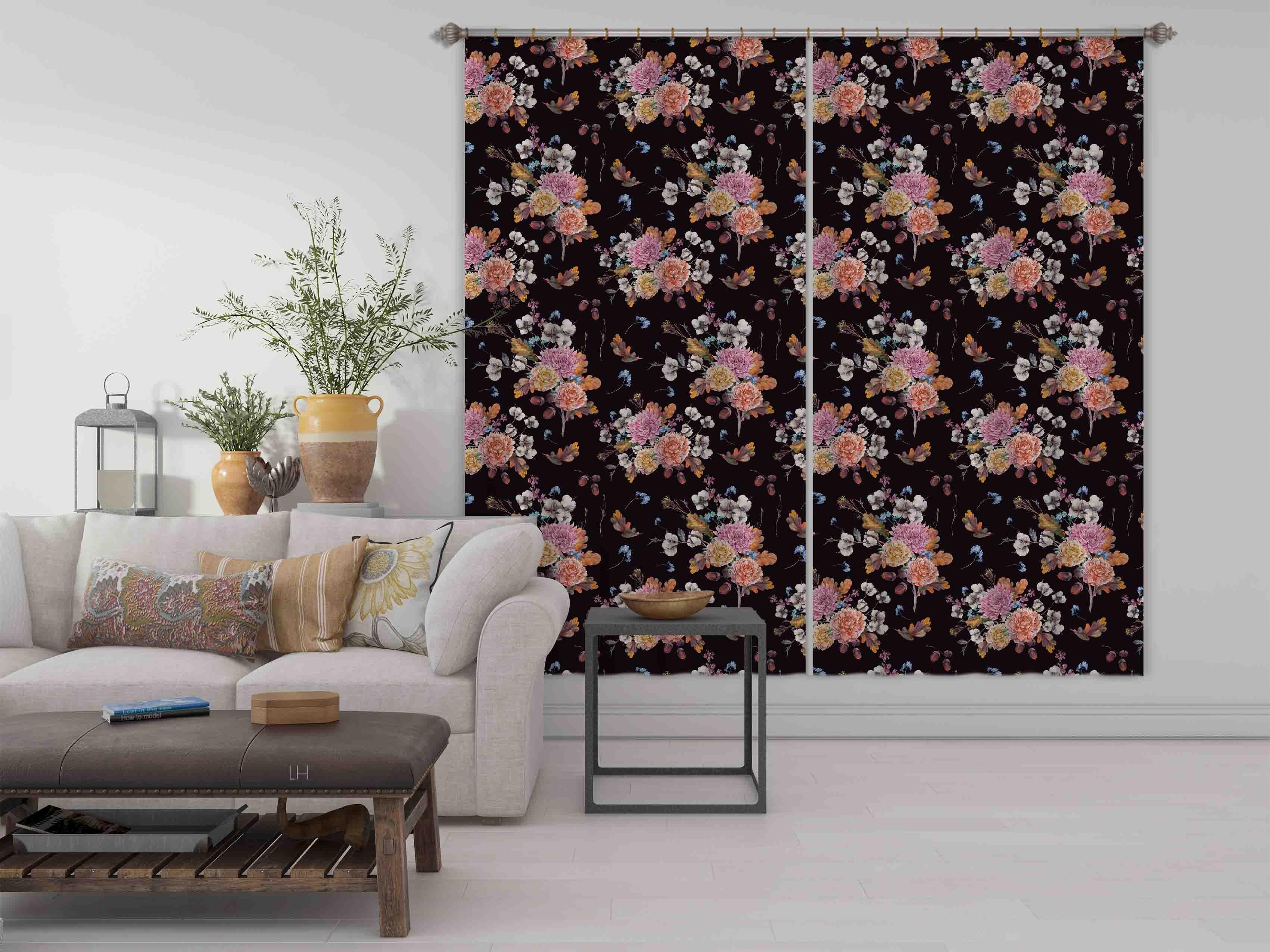 3D Vintage Pink Bouquet Pattern Curtains and Drapes GD 129- Jess Art Decoration