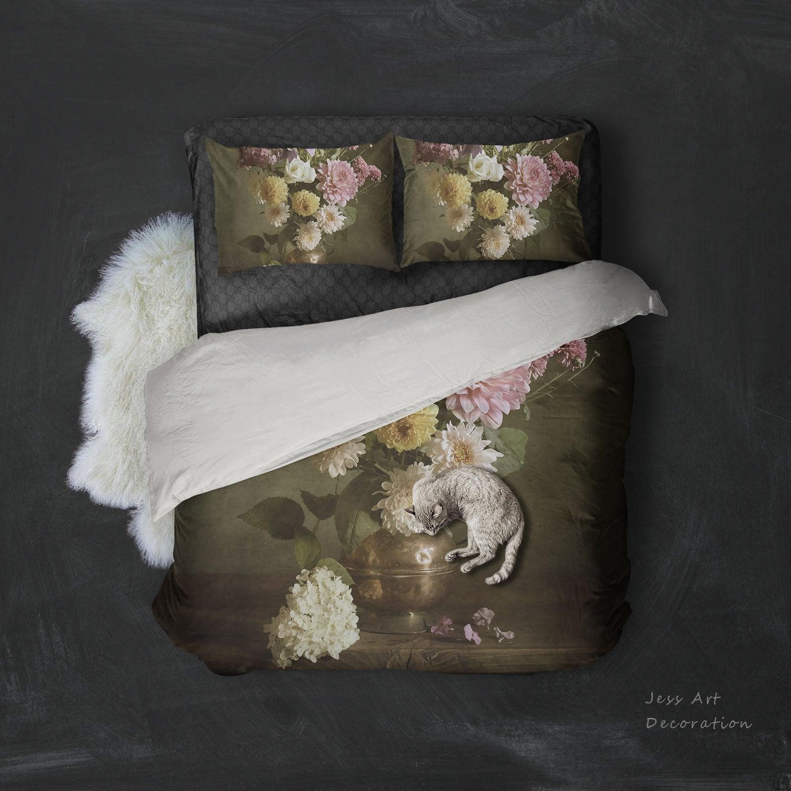 3D Color Flower Oil Painting Art Quilt Cover Set Bedding Set Pillowcases 41- Jess Art Decoration